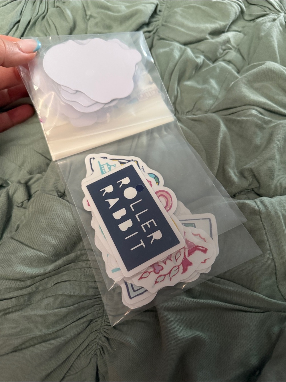 Roller Rabbit Pink and Navy Kids Sticker Pack - Picture 2 of 4